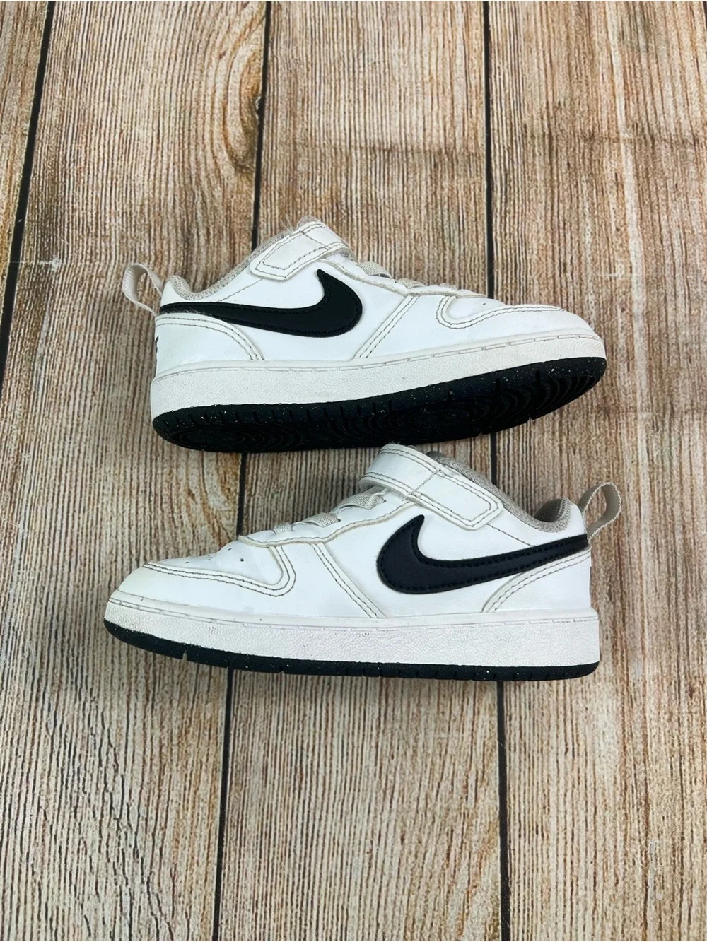 Nike Court Low Toddler White Black Size 9C Shoes DV5458-104